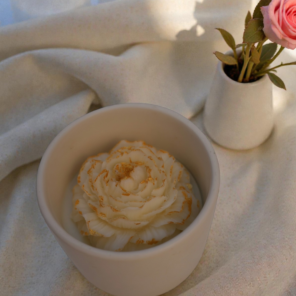 3D No. 13 Imperial Peony De Hue - Floral Artisan Ceramic Candle