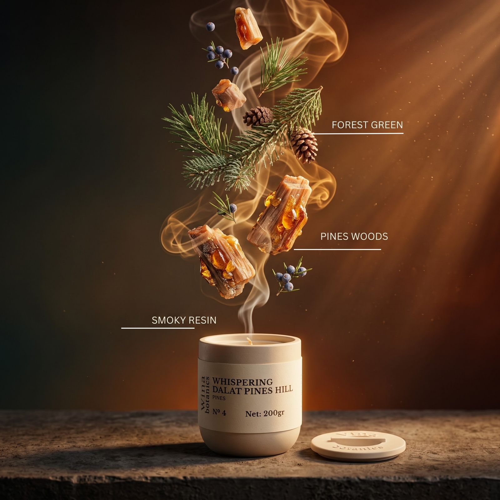 No.4 Whispering Dalat Pines Hill Scented Candle - 200g | Gift Box