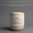 Candle with label on a gray background