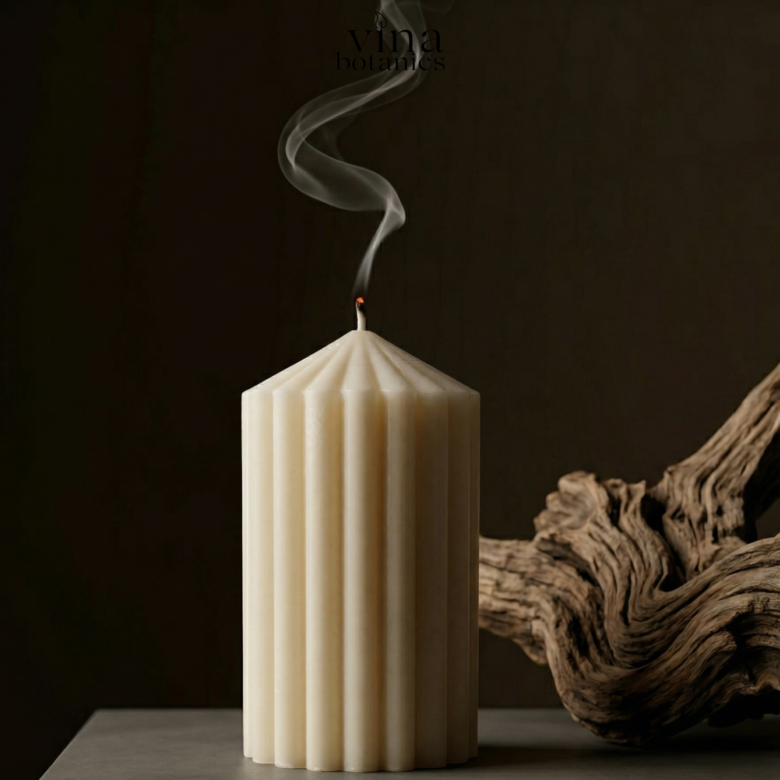 Peak Ribbed Pillar Candle